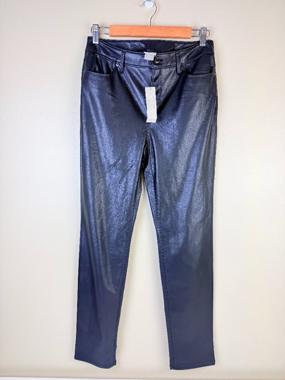 NWT Chico’s Faux Leather Coated Skinny Pants Size 00R